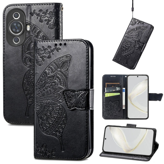 Butterfly Love Flower Embossed Leather Phone Case