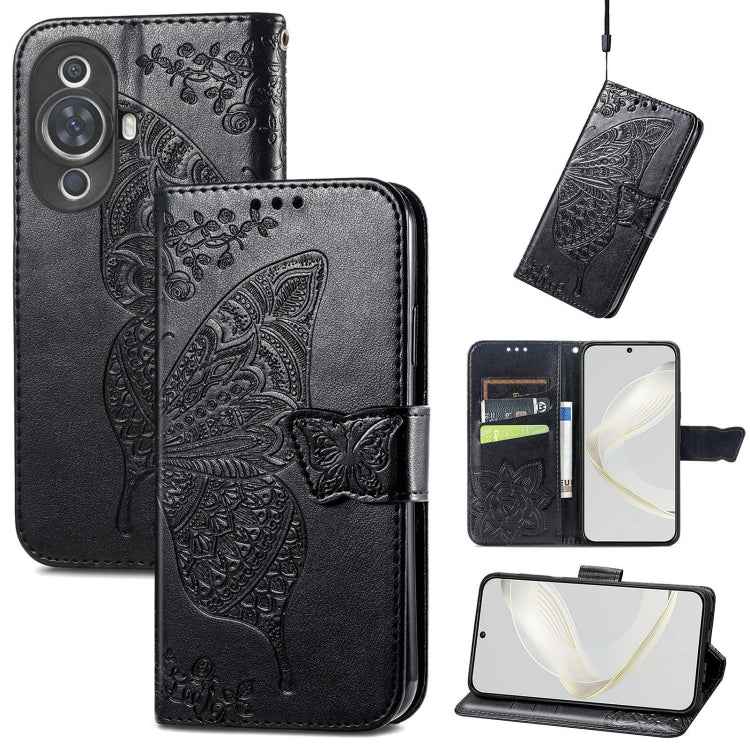 Butterfly Love Flower Embossed Leather Phone Case, For Huawei Nova 11 Pro, For Huawei Nova 11, For Huawei P60, For Huawei P60 Pro