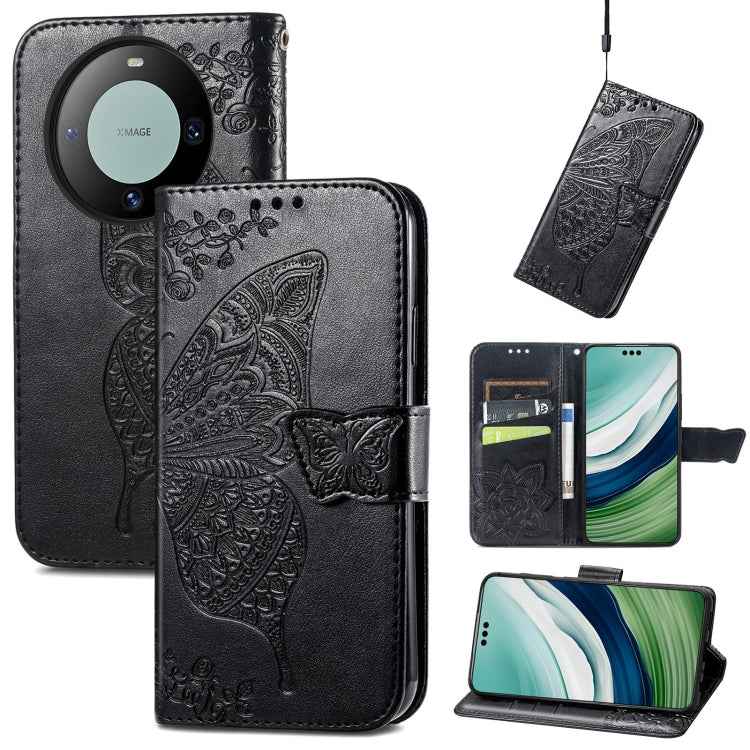 Butterfly Love Flower Embossed Leather Phone Case, For Huawei  Nova 12 Pro, For Huawei Nova 12, For Huawei  Mate 60, For Huawei  Mate 60 Pro, For Huawei Nova Y91, For Huawei Enjoy 60X