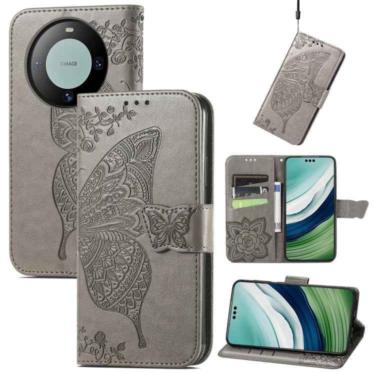 Butterfly Love Flower Embossed Leather Phone Case, For Huawei  Nova 12 Pro, For Huawei Nova 12, For Huawei  Mate 60, For Huawei  Mate 60 Pro, For Huawei Nova Y91, For Huawei Enjoy 60X