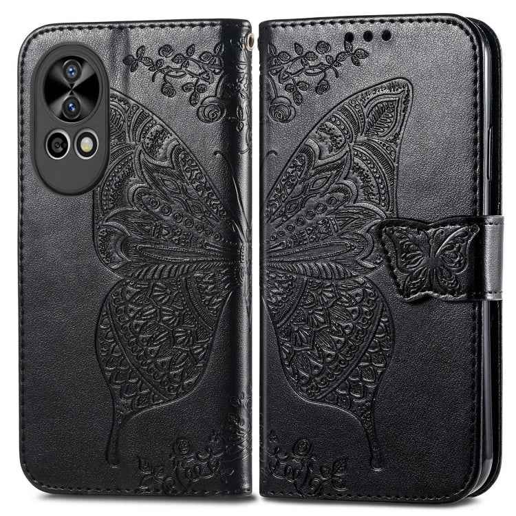 Butterfly Love Flower Embossed Leather Phone Case, For Huawei  Nova 12 Pro, For Huawei Nova 12, For Huawei  Mate 60, For Huawei  Mate 60 Pro, For Huawei Nova Y91, For Huawei Enjoy 60X