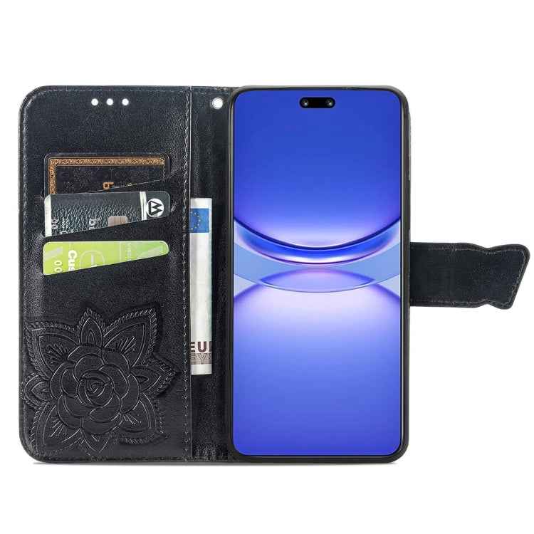 Butterfly Love Flower Embossed Leather Phone Case, For Huawei  Nova 12 Pro, For Huawei Nova 12, For Huawei  Mate 60, For Huawei  Mate 60 Pro, For Huawei Nova Y91, For Huawei Enjoy 60X