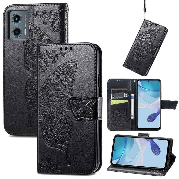 Butterfly Love Flower Embossed Leather Phone Case, For Motorola Moto G 5G 2023