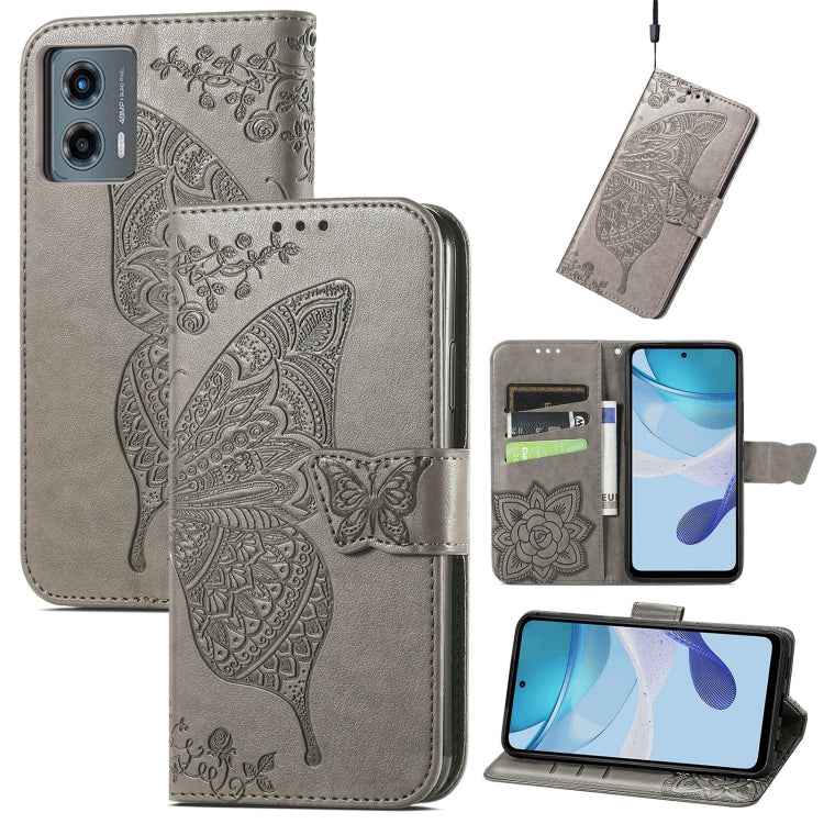 Butterfly Love Flower Embossed Leather Phone Case, For Motorola Moto G 5G 2023