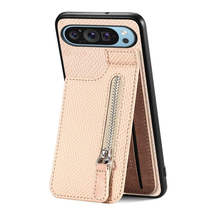 Carbon Fiber Vertical Flip Zipper Phone Case, For Google Pixel 11 Pro XL, For Google Pixel 11, For Google Pixel 11 Pro, For Google Pixel 10 Pro XL, For Google Pixel 10 / 10 Pro, For Google Pixel 9a, For Google Pixel 9 Pro XL, For Google Pixel 9 / 9 Pro...