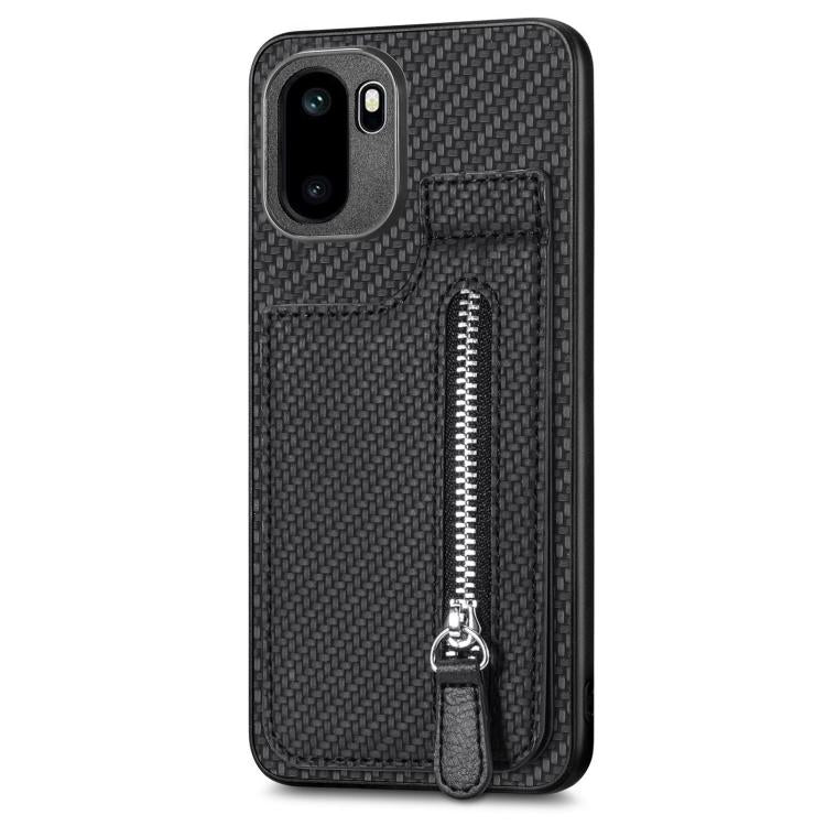 Carbon Fiber Vertical Flip Zipper Phone Case, For OnePlus Ace 6 / 6T / 15R, For OnePlus 15, For OnePlus Nord CE 2 Lite