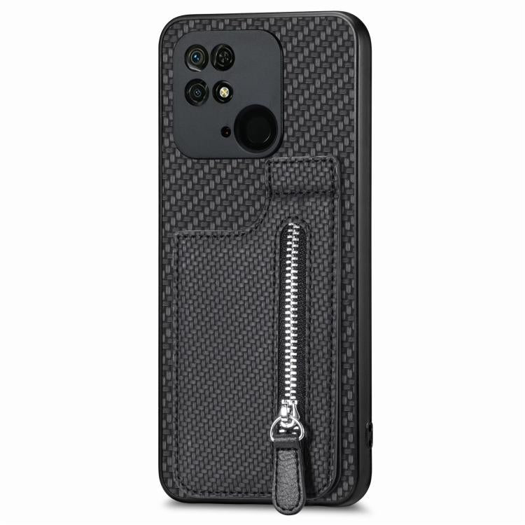 Carbon Fiber Vertical Flip Zipper Phone Case, For Xiaomi POCO M5 4G, For Redmi Note 11T Pro 5G, For Redmi 10C, For Redmi Note 11 4G, For Redmi 10, For Redmi Note 10 4G