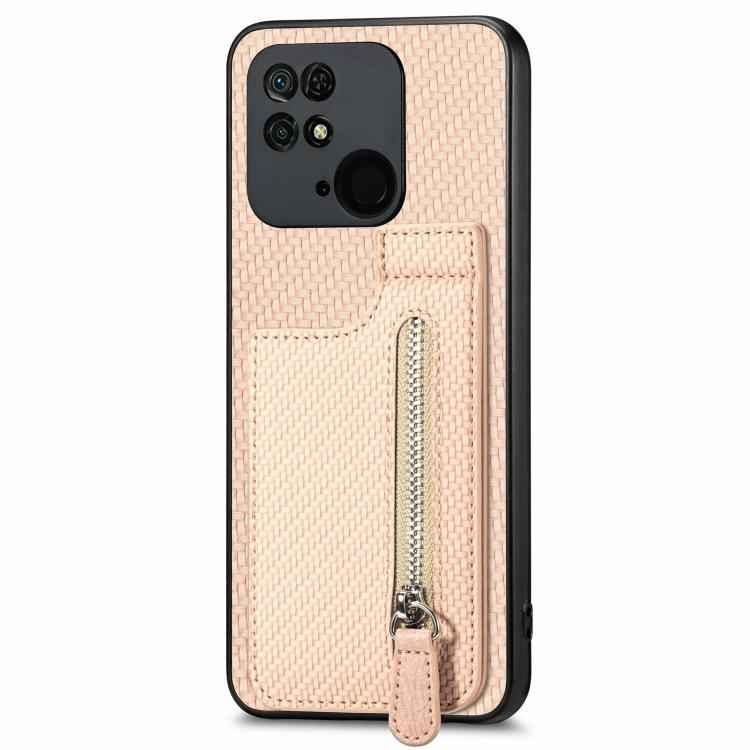 Carbon Fiber Vertical Flip Zipper Phone Case, For Xiaomi 12T, For Xiaomi POCO M5 4G, For Redmi Note 11T Pro 5G, For Redmi 10C, For Redmi Note 11 4G, For Redmi 10, For Redmi Note 10 4G