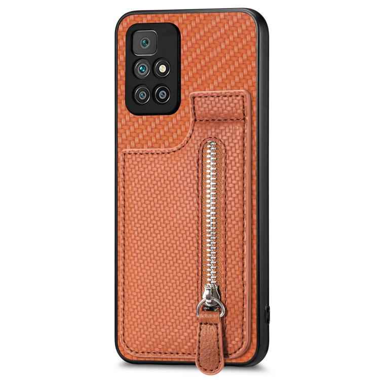 Carbon Fiber Vertical Flip Zipper Phone Case, For Xiaomi 12T, For Xiaomi POCO M5 4G, For Redmi Note 11T Pro 5G, For Redmi 10C, For Redmi Note 11 4G, For Redmi 10, For Redmi Note 10 4G
