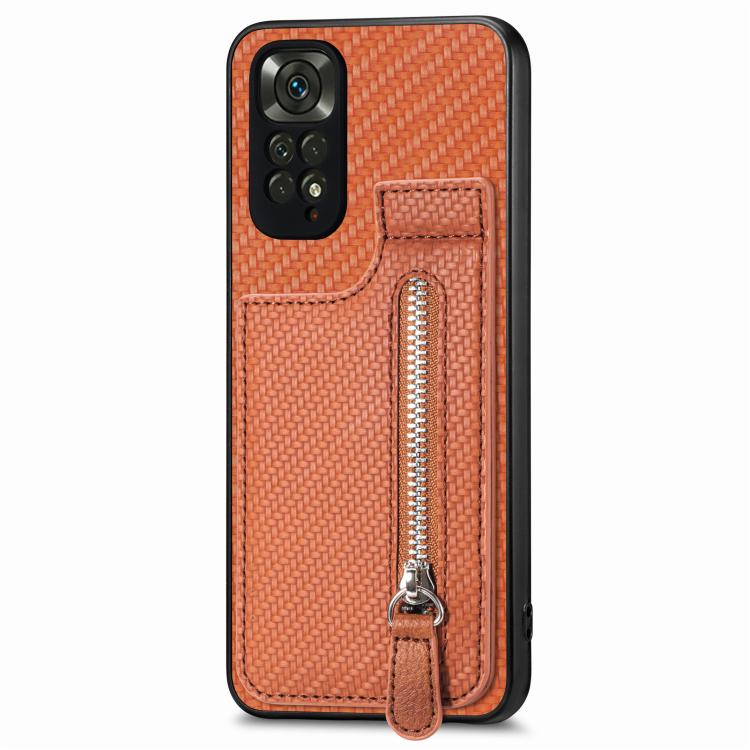 Carbon Fiber Vertical Flip Zipper Phone Case, For Xiaomi POCO M5 4G, For Redmi Note 11T Pro 5G, For Redmi 10C, For Redmi Note 11 4G, For Redmi 10, For Redmi Note 10 4G