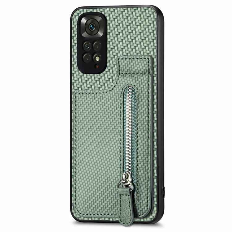 Carbon Fiber Vertical Flip Zipper Phone Case, For Xiaomi 12T, For Xiaomi POCO M5 4G, For Redmi Note 11T Pro 5G, For Redmi 10C, For Redmi Note 11 4G, For Redmi 10, For Redmi Note 10 4G