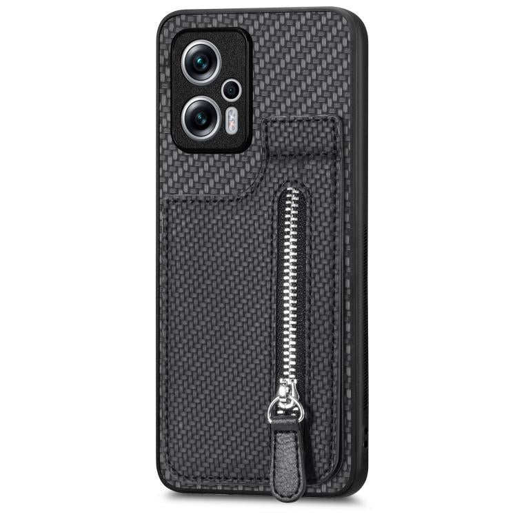 Carbon Fiber Vertical Flip Zipper Phone Case, For Xiaomi POCO M5 4G, For Redmi Note 11T Pro 5G, For Redmi 10C, For Redmi Note 11 4G, For Redmi 10, For Redmi Note 10 4G
