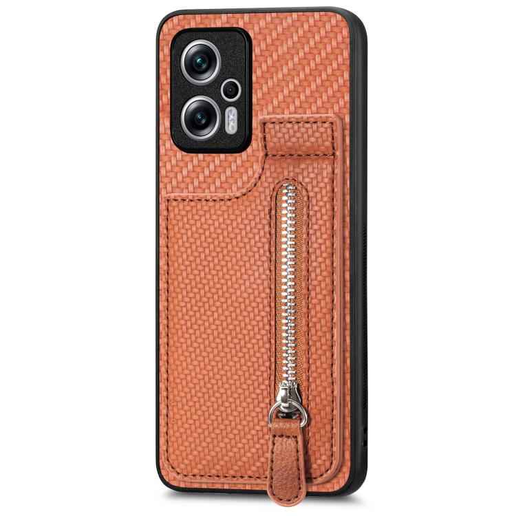 Carbon Fiber Vertical Flip Zipper Phone Case, For Xiaomi 12T, For Xiaomi POCO M5 4G, For Redmi Note 11T Pro 5G, For Redmi 10C, For Redmi Note 11 4G, For Redmi 10, For Redmi Note 10 4G
