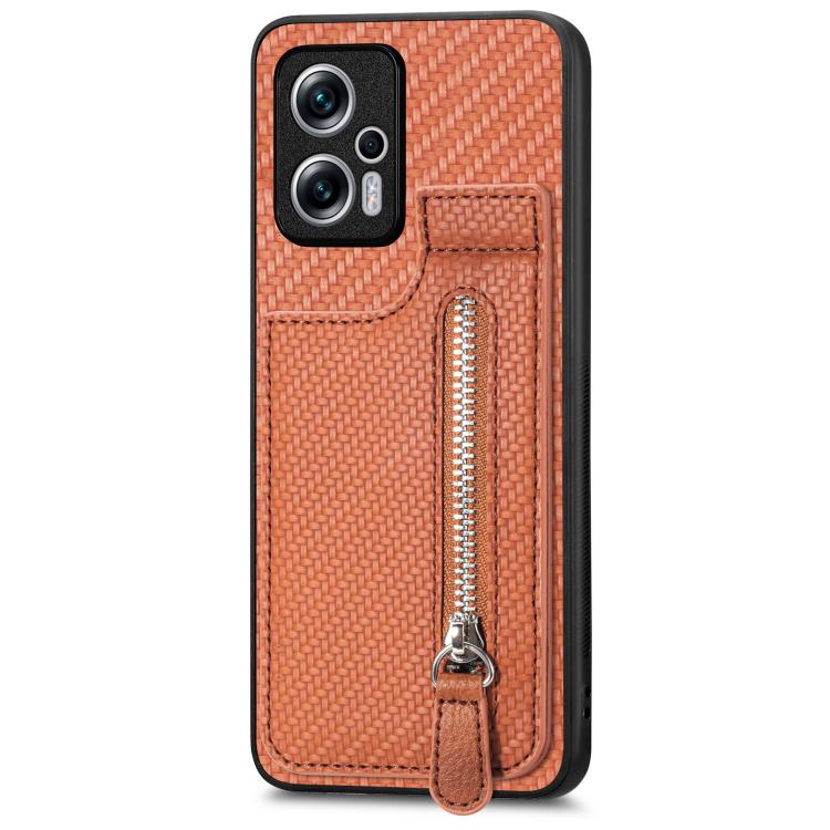 Carbon Fiber Vertical Flip Zipper Phone Case, For Xiaomi POCO M5 4G, For Redmi Note 11T Pro 5G, For Redmi 10C, For Redmi Note 11 4G, For Redmi 10, For Redmi Note 10 4G