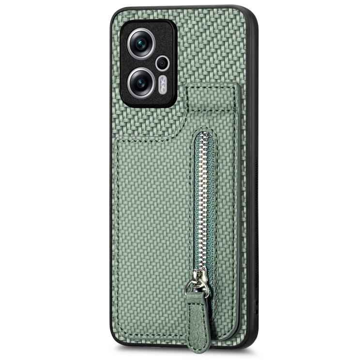 Carbon Fiber Vertical Flip Zipper Phone Case, For Xiaomi 12T, For Xiaomi POCO M5 4G, For Redmi Note 11T Pro 5G, For Redmi 10C, For Redmi Note 11 4G, For Redmi 10, For Redmi Note 10 4G
