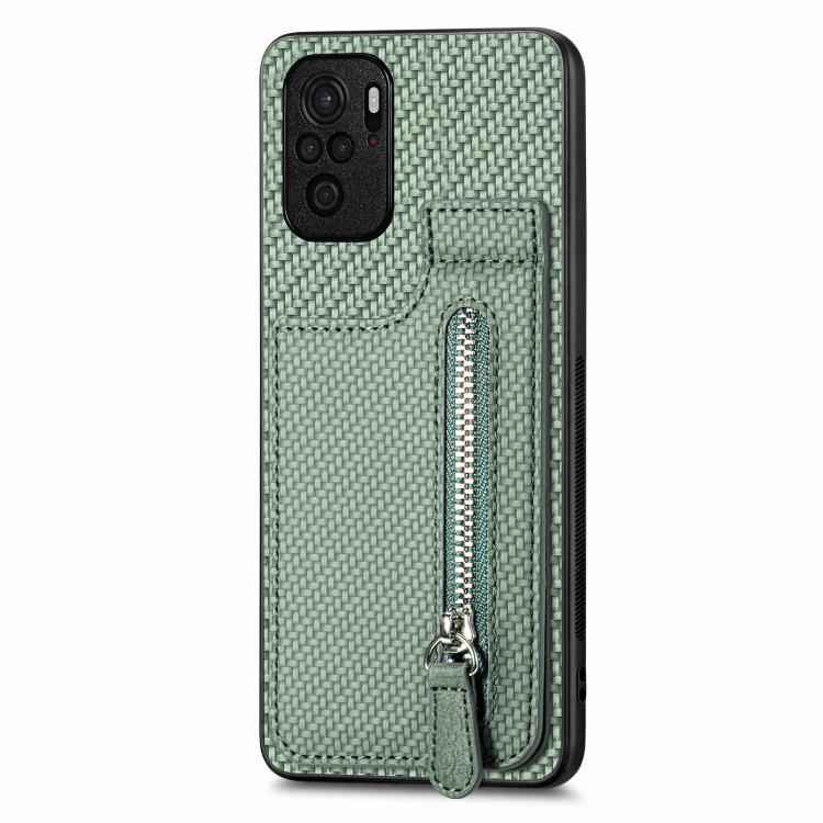 Carbon Fiber Vertical Flip Zipper Phone Case, For Xiaomi 12T, For Xiaomi POCO M5 4G, For Redmi Note 11T Pro 5G, For Redmi 10C, For Redmi Note 11 4G, For Redmi 10, For Redmi Note 10 4G