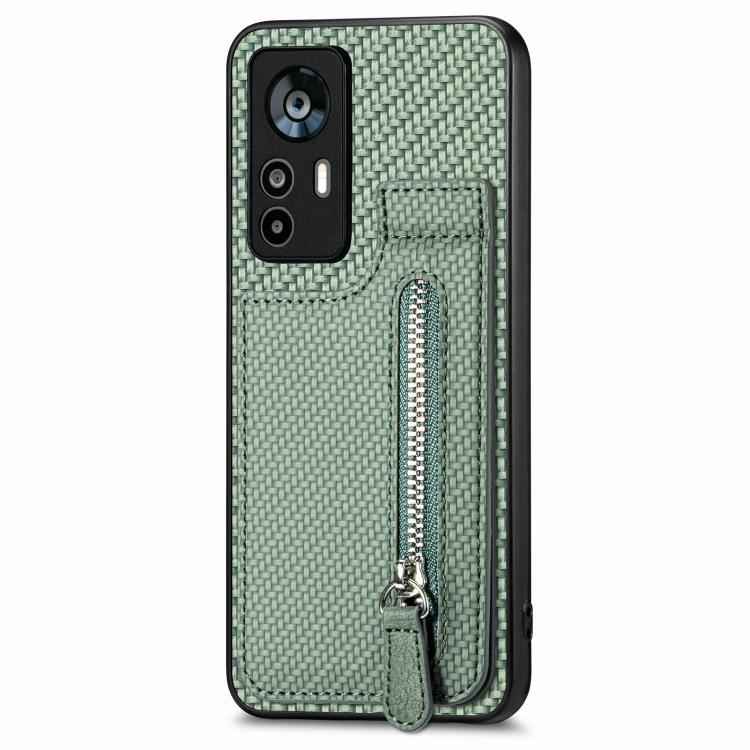 Carbon Fiber Vertical Flip Zipper Phone Case, For Xiaomi 12T, For Xiaomi POCO M5 4G, For Redmi Note 11T Pro 5G, For Redmi 10C, For Redmi Note 11 4G, For Redmi 10, For Redmi Note 10 4G