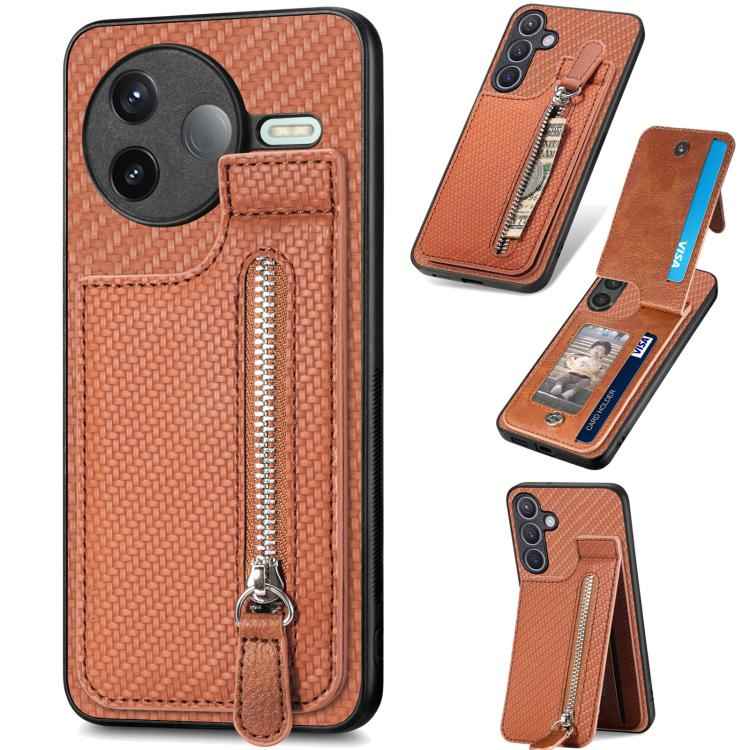 Carbon Fiber Vertical Flip Zipper Phone Case, For Redmi 15C 5G / 4G Glodal 171mm, For Xiaomi 15T, For Redmi K80 Pro / Poco F7 Ultra, For Redmi K80 / Poco F7 Pro, For Redmi Turbo 4, For Xiaomi Poco X7 Pro, For Redmi Note 12 5G, For Xiaomi 13 Pro        ...