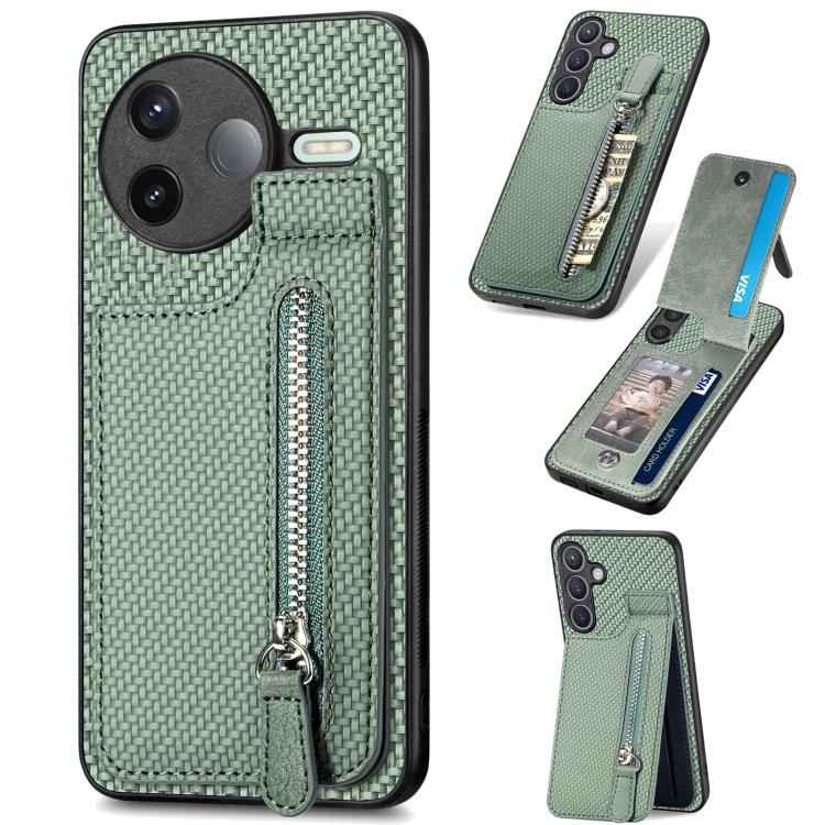 Carbon Fiber Vertical Flip Zipper Phone Case, For Redmi 15C 5G / 4G Glodal 171mm, For Xiaomi 15T, For Redmi K80 Pro / Poco F7 Ultra, For Redmi K80 / Poco F7 Pro, For Redmi Turbo 4, For Xiaomi Poco X7 Pro, For Redmi Note 12 5G, For Xiaomi 13 Pro        ...
