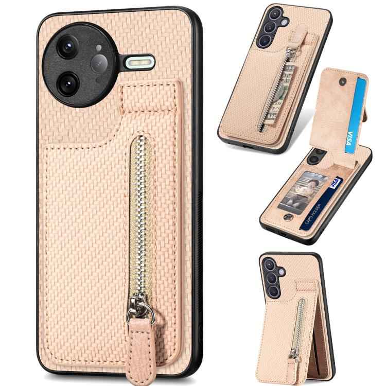 Carbon Fiber Vertical Flip Zipper Phone Case, For Redmi 15C 5G / 4G Glodal 171mm, For Xiaomi 15T, For Redmi K80 Pro / Poco F7 Ultra, For Redmi K80 / Poco F7 Pro, For Redmi Turbo 4, For Xiaomi Poco X7 Pro, For Redmi Note 12 5G, For Xiaomi 13 Pro        ...