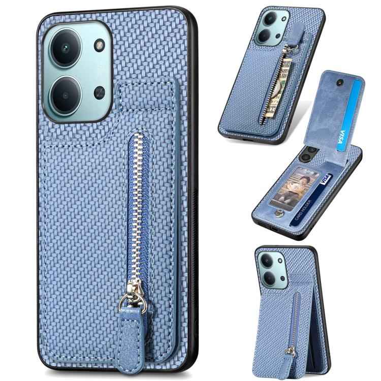 Carbon Fiber Vertical Flip Zipper Phone Case, For Redmi 15C 5G / 4G Glodal 171mm, For Xiaomi 15T, For Redmi K80 Pro / Poco F7 Ultra, For Redmi K80 / Poco F7 Pro, For Redmi Turbo 4, For Xiaomi Poco X7 Pro, For Redmi Note 12 5G, For Xiaomi 13 Pro        ...