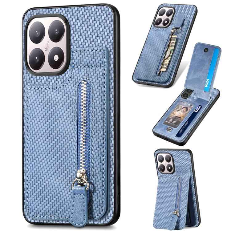 Carbon Fiber Vertical Flip Zipper Phone Case, For Redmi 15C 5G / 4G Glodal 171mm, For Xiaomi 15T, For Redmi K80 Pro / Poco F7 Ultra, For Redmi K80 / Poco F7 Pro, For Redmi Turbo 4, For Xiaomi Poco X7 Pro, For Redmi Note 12 5G, For Xiaomi 13 Pro        ...