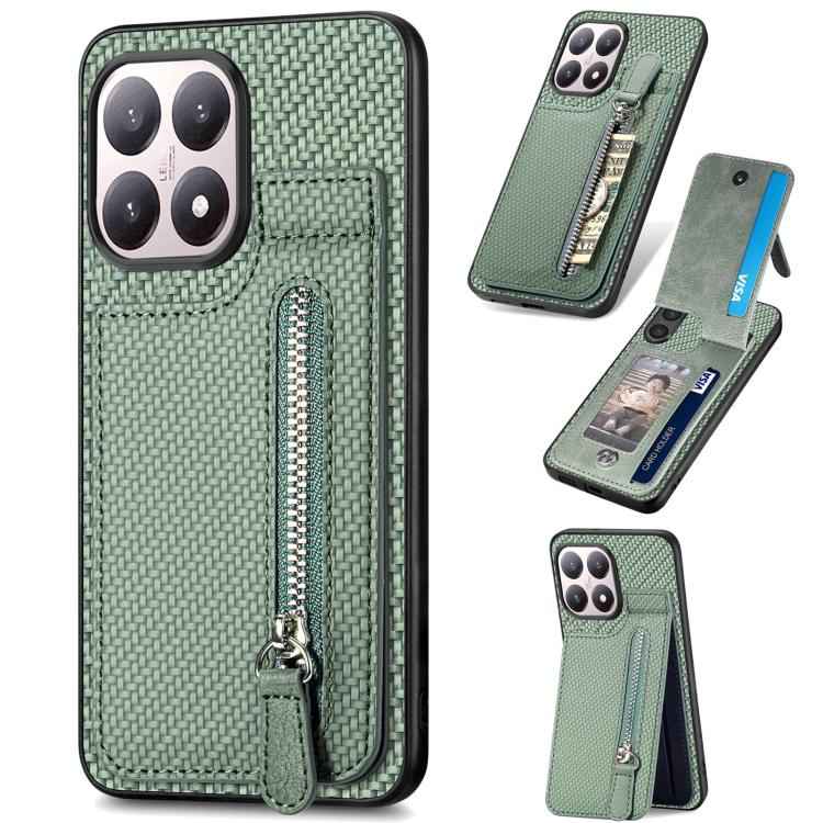Carbon Fiber Vertical Flip Zipper Phone Case, For Redmi 15C 5G / 4G Glodal 171mm, For Xiaomi 15T, For Redmi K80 Pro / Poco F7 Ultra, For Redmi K80 / Poco F7 Pro, For Redmi Turbo 4, For Xiaomi Poco X7 Pro, For Redmi Note 12 5G, For Xiaomi 13 Pro        ...