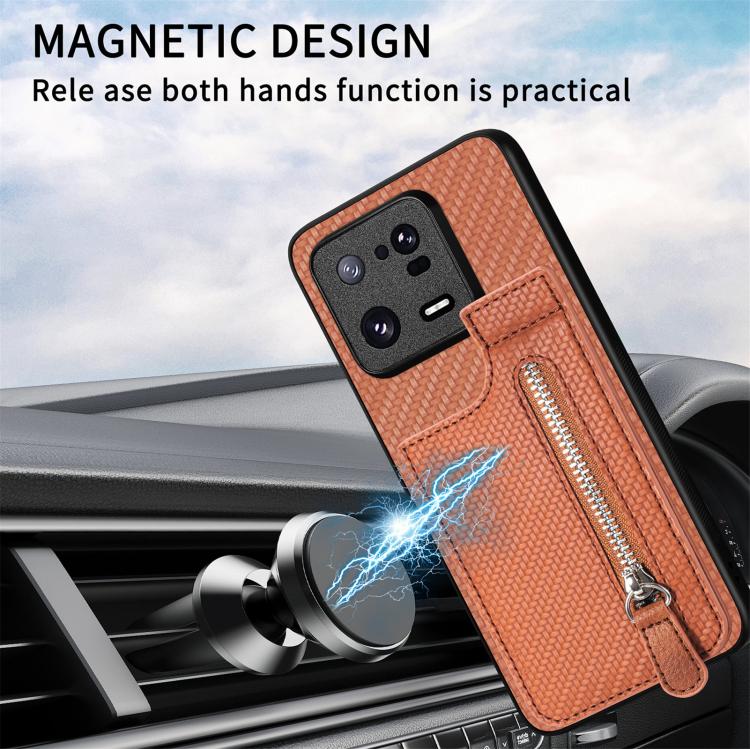 Carbon Fiber Vertical Flip Zipper Phone Case, For Redmi 15C 5G / 4G Glodal 171mm, For Xiaomi 15T, For Redmi K80 Pro / Poco F7 Ultra, For Redmi K80 / Poco F7 Pro, For Redmi Turbo 4, For Xiaomi Poco X7 Pro, For Redmi Note 12 5G, For Xiaomi 13 Pro        ...
