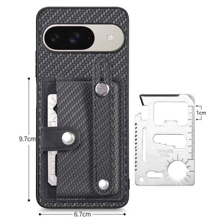 Wristband Kickstand Card Wallet Back Cover Phone Case with Tool Knife