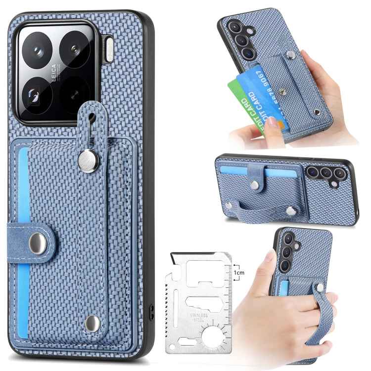 Wristband Kickstand Card Wallet Back Phone Case with Tool Knife, For Redmi 15C 5G / 4G Global 171mm, For Xiaomi 15T, For Redmi K80 Pro / Poco F7 Ultra, For Redmi K80 / Poco F7 Pro, For Redmi Turbo 4, For Xiaomi Poco X7 Pro, For Xiaomi 15 Pro�����������...