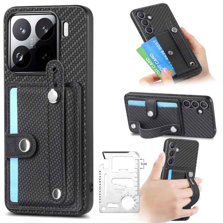 Wristband Kickstand Card Wallet Back Phone Case with Tool Knife, For Redmi 15C 5G / 4G Global 171mm, For Xiaomi 15T, For Redmi K80 Pro / Poco F7 Ultra, For Redmi K80 / Poco F7 Pro, For Redmi Turbo 4, For Xiaomi Poco X7 Pro, For Xiaomi 15 Pro�����������...