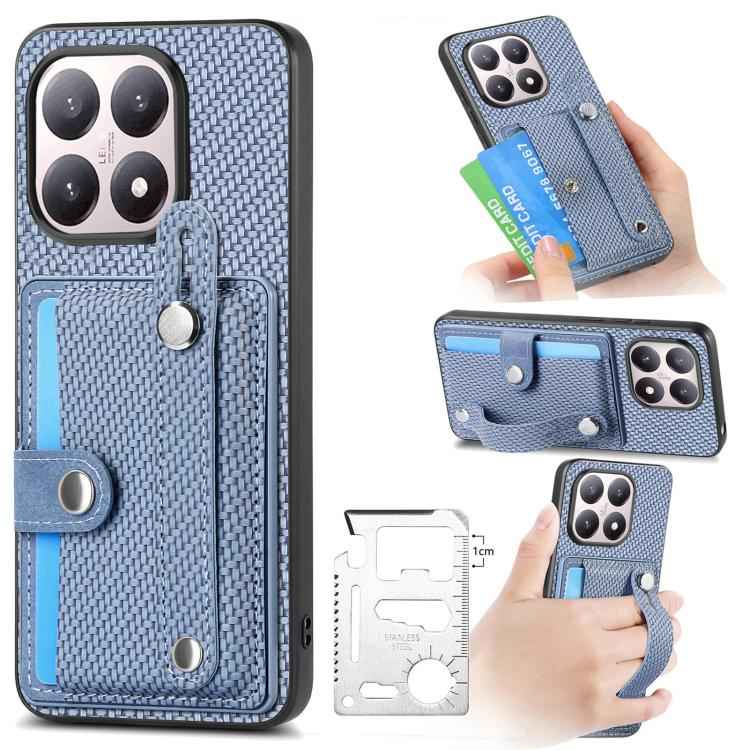 Wristband Kickstand Card Wallet Back Phone Case with Tool Knife, For Redmi 15C 5G / 4G Global 171mm, For Xiaomi 15T, For Redmi K80 Pro / Poco F7 Ultra, For Redmi K80 / Poco F7 Pro, For Redmi Turbo 4, For Xiaomi Poco X7 Pro, For Xiaomi 15 Pro�����������...