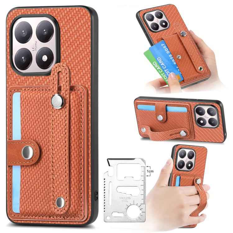 Wristband Kickstand Card Wallet Back Phone Case with Tool Knife, For Redmi 15C 5G / 4G Global 171mm, For Xiaomi 15T, For Redmi K80 Pro / Poco F7 Ultra, For Redmi K80 / Poco F7 Pro, For Redmi Turbo 4, For Xiaomi Poco X7 Pro, For Xiaomi 15 Pro�����������...
