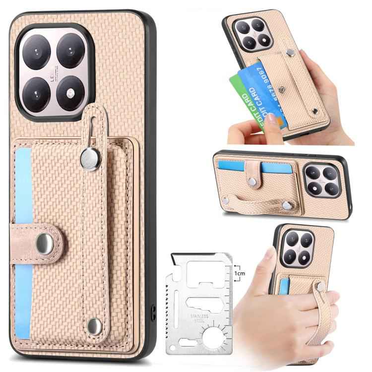 Wristband Kickstand Card Wallet Back Phone Case with Tool Knife, For Redmi 15C 5G / 4G Global 171mm, For Xiaomi 15T, For Redmi K80 Pro / Poco F7 Ultra, For Redmi K80 / Poco F7 Pro, For Redmi Turbo 4, For Xiaomi Poco X7 Pro, For Xiaomi 15 Pro�����������...