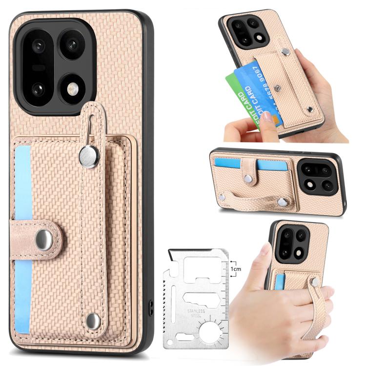 Wristband Kickstand Wallet Back Phone Case with Tool Knife, For OnePlus Ace 6 / 6T / 15R, For OnePlus 15