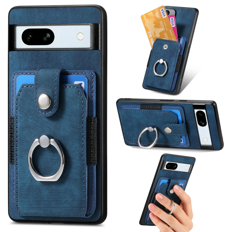 Retro Skin-feel Ring Card Wallet Phone Case
