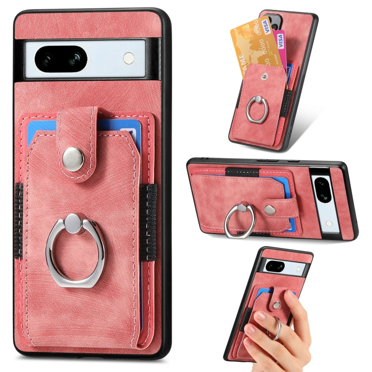 Retro Skin-feel Ring Card Wallet Phone Case
