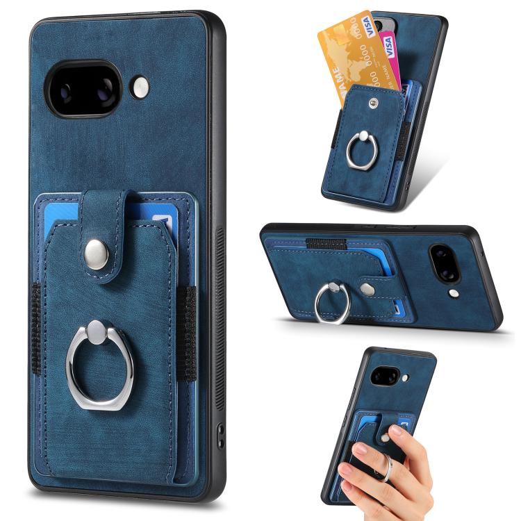 Retro Skin-feel Ring Card Wallet Phone Case