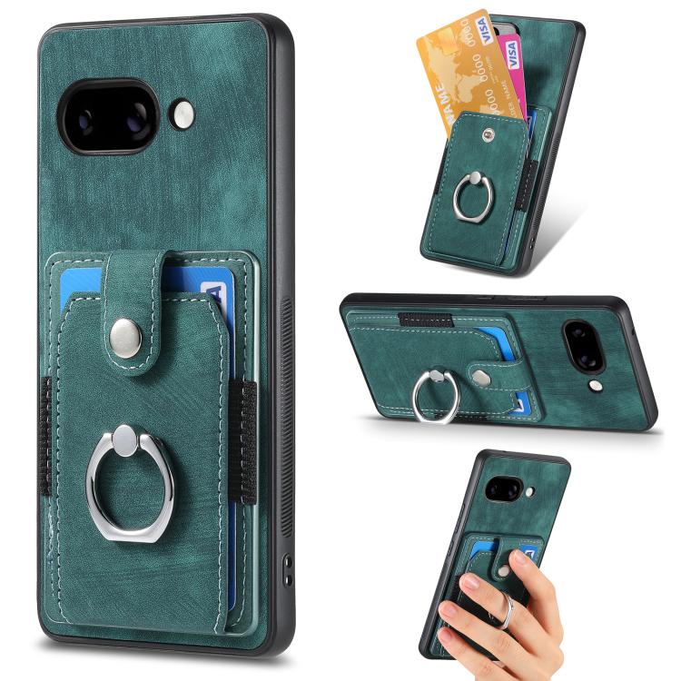 Retro Skin-feel Ring Card Wallet Phone Case