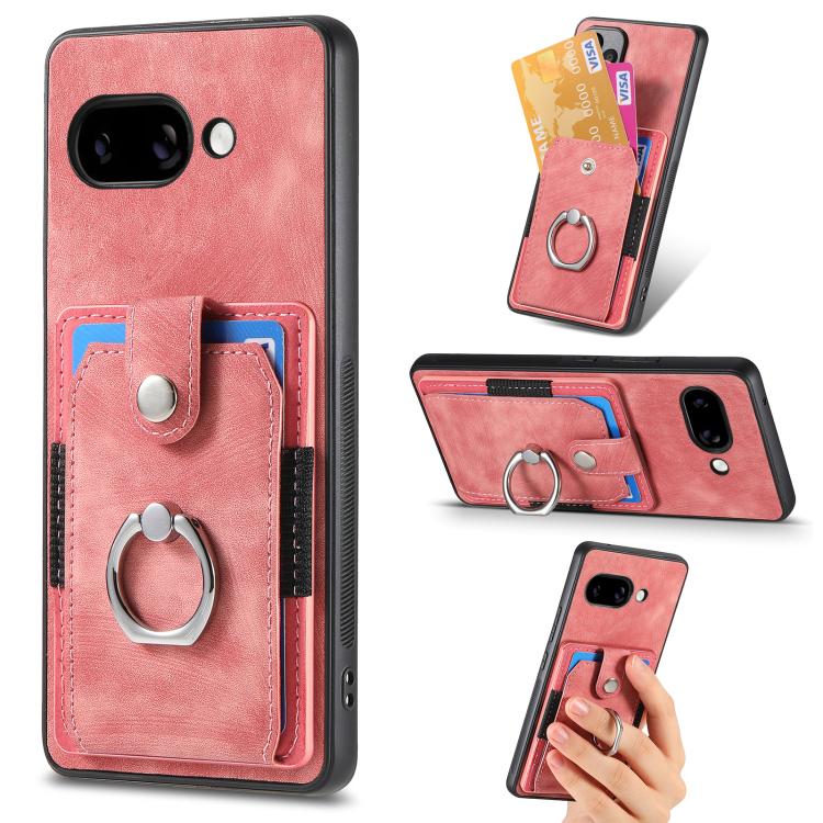 Retro Skin-feel Ring Card Wallet Phone Case