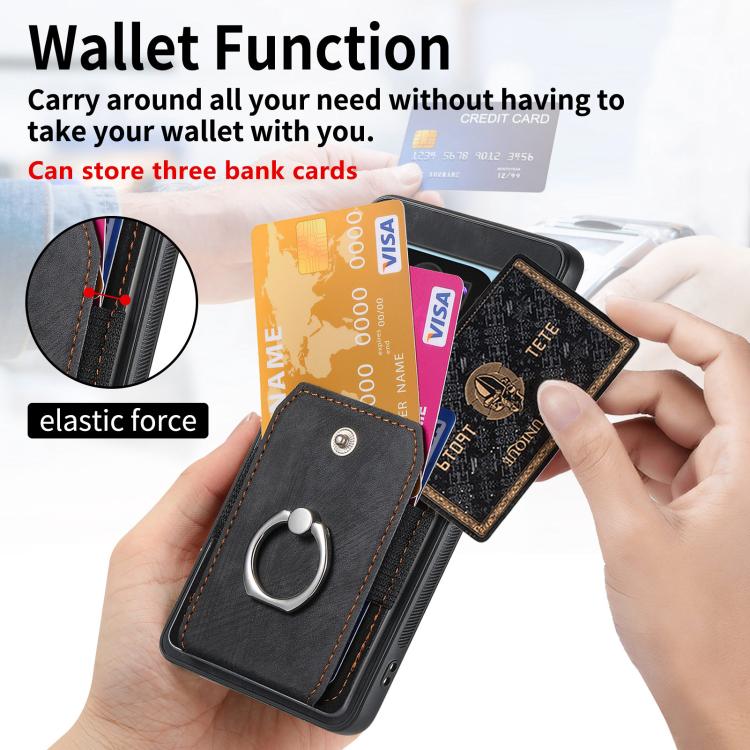 Retro Skin-feel Ring Card Wallet Phone Case, For Google Pixel 9 / 9 Pro