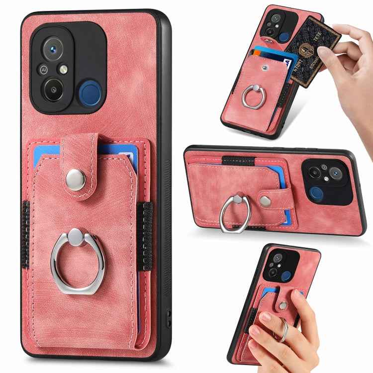 Retro Skin-feel Ring Card Wallet Phone Case, For Redmi 12C, For Redmi Note 12 4G, For Redmi Note 12 Pro+