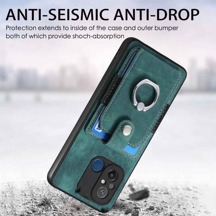 Retro Skin-feel Ring Card Wallet Phone Case, For Redmi 12C, For Redmi Note 12 4G, For Redmi Note 12 Pro+