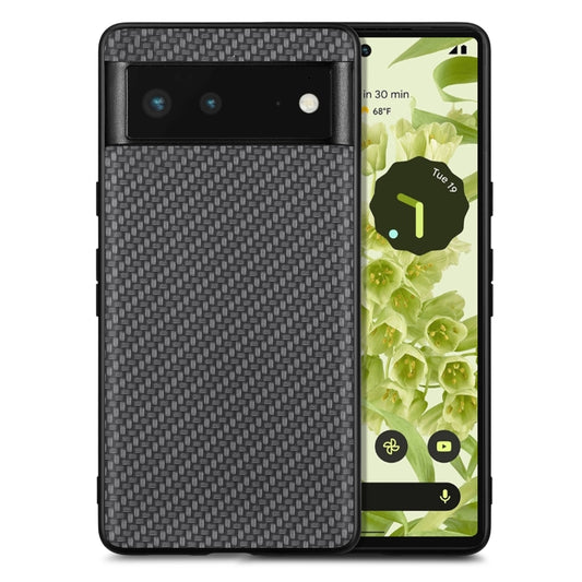 Carbon Fiber Texture Leather Back Cover Phone Case, For Google Pixel 6, For Google Pixel 10 / 10 Pro, For Google Pixel 9 / 9 Pro