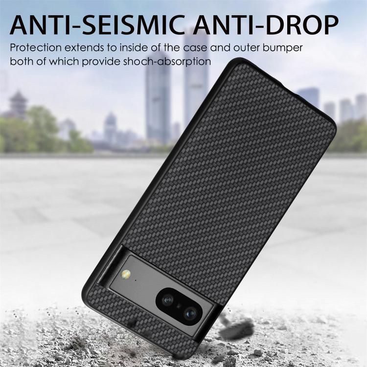 Carbon Fiber Texture Leather Back Cover Phone Case, For Google Pixel 6, For Google Pixel 10 / 10 Pro, For Google Pixel 9 / 9 Pro