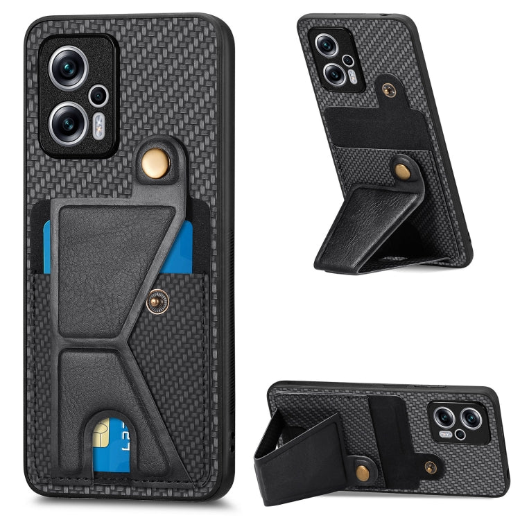 Carbon Fiber Wallet Flip Card K-shaped Holder Phone Case, For Xiaomi 15T, For Redmi 15C 5G / 4G Global 171mm, For Redmi K80 Pro / Poco F7 Ultra, For Redmi K80 / Poco F7 Pro, For Redmi Turbo 4, For Xiaomi Poco X7 Pro, For Redmi Note 12 5G               ...
