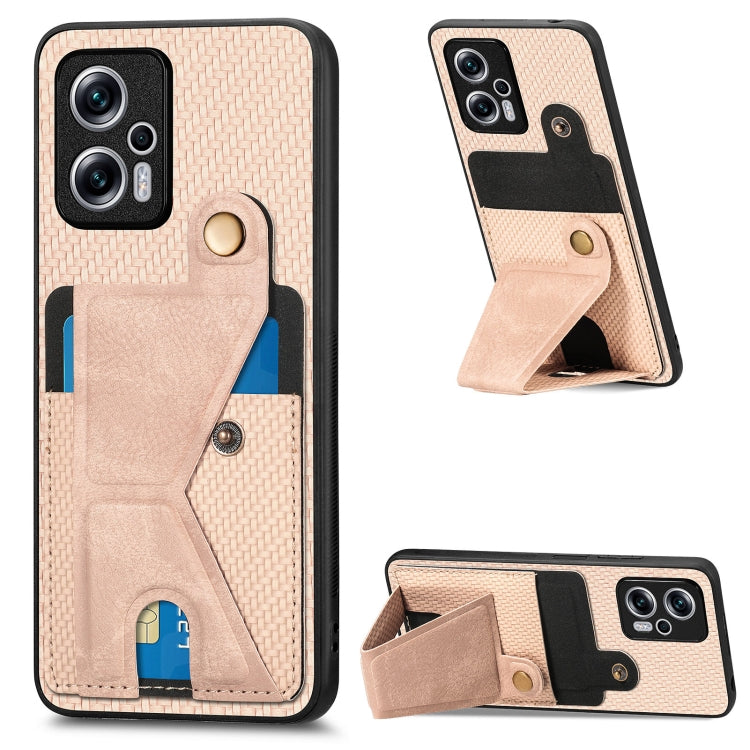 Carbon Fiber Wallet Flip Card K-shaped Holder Phone Case, For Xiaomi 15T, For Redmi 15C 5G / 4G Global 171mm, For Redmi K80 Pro / Poco F7 Ultra, For Redmi K80 / Poco F7 Pro, For Redmi Turbo 4, For Xiaomi Poco X7 Pro, For Redmi Note 12 5G               ...