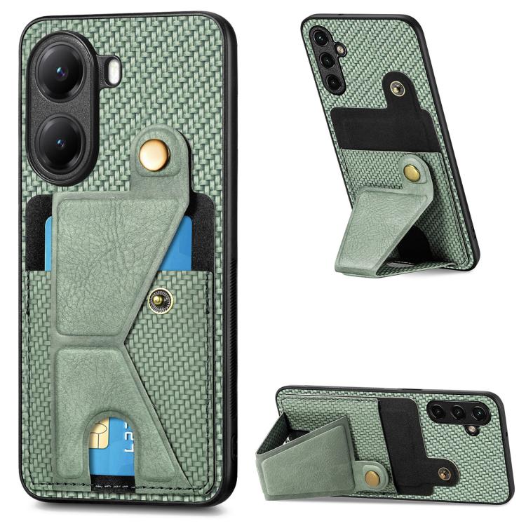 Carbon Fiber Wallet Flip Card K-shaped Holder Phone Case, For Xiaomi 15T, For Redmi 15C 5G / 4G Global 171mm, For Redmi K80 Pro / Poco F7 Ultra, For Redmi K80 / Poco F7 Pro, For Redmi Turbo 4, For Xiaomi Poco X7 Pro, For Redmi Note 12 5G               ...