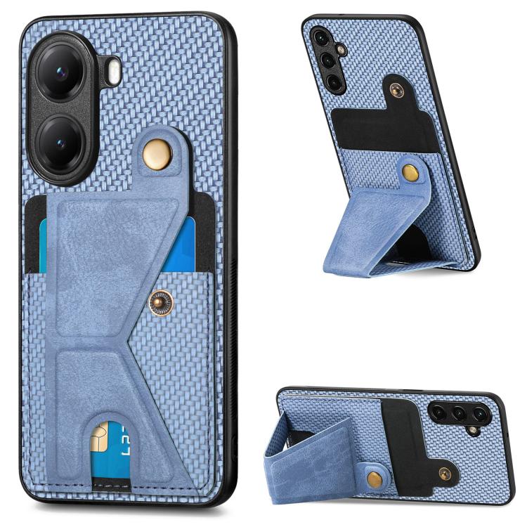 Carbon Fiber Wallet Flip Card K-shaped Holder Phone Case, For Xiaomi 15T, For Redmi 15C 5G / 4G Global 171mm, For Redmi K80 Pro / Poco F7 Ultra, For Redmi K80 / Poco F7 Pro, For Redmi Turbo 4, For Xiaomi Poco X7 Pro, For Redmi Note 12 5G               ...