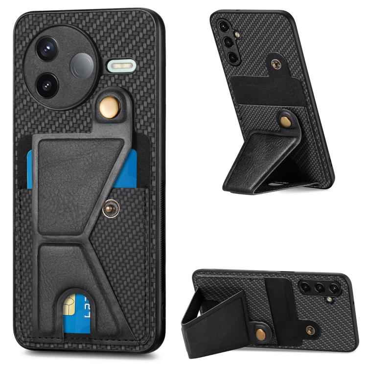 Carbon Fiber Wallet Flip Card K-shaped Holder Phone Case, For Xiaomi 15T, For Redmi 15C 5G / 4G Global 171mm, For Redmi K80 Pro / Poco F7 Ultra, For Redmi K80 / Poco F7 Pro, For Redmi Turbo 4, For Xiaomi Poco X7 Pro, For Redmi Note 12 5G               ...